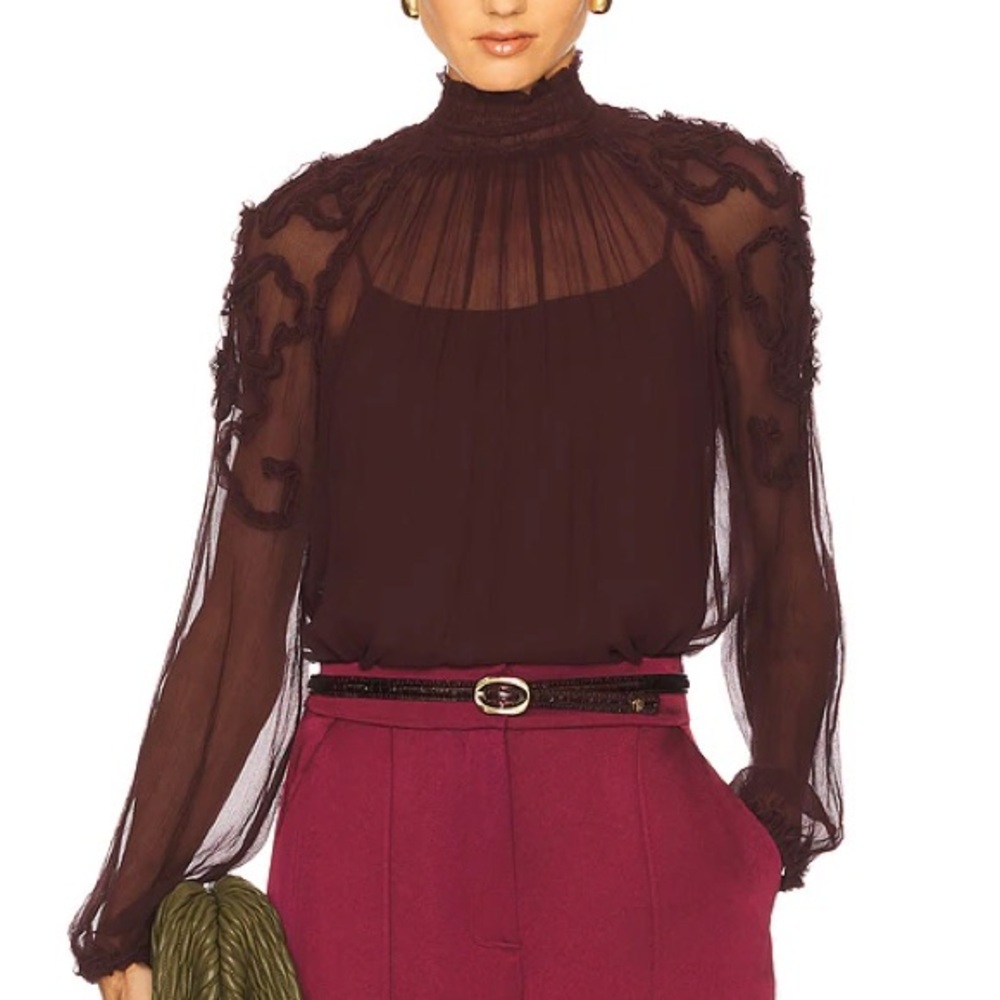 Ulla Johnson Sheer Dark Blouse